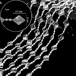 Прозрачные бусины 1кг х 74м №9, "Ромб плоский"