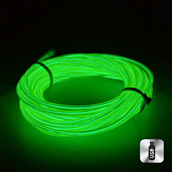 Шнур неоновый светящийся от USB 3 м, зеленый